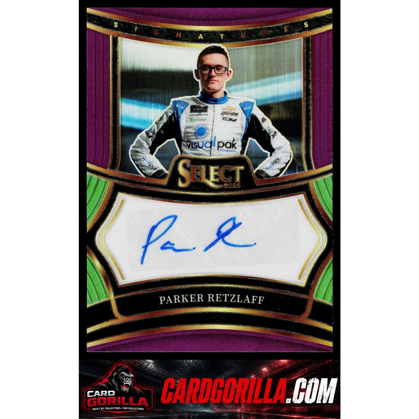 2025 Panini Select #S-PRZ Parker Retzlaff Signatures Purple Prizms #/49