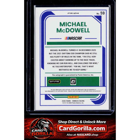2026 Donruss #59 Michael McDowell Optic Signatures
