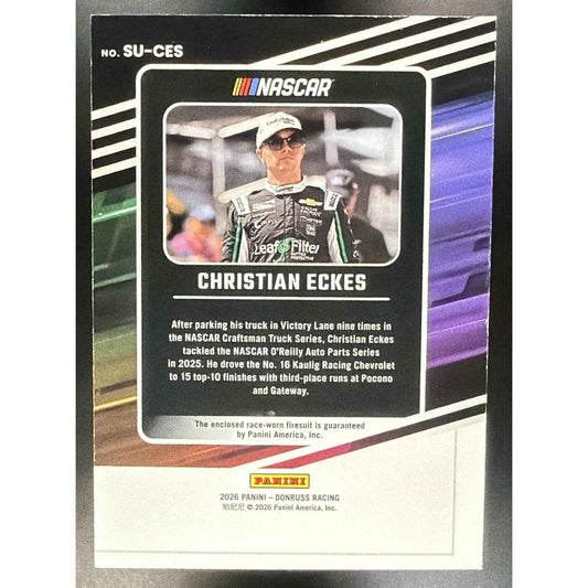 2026 Panini Donruss NASCAR Racing Christian Eckes #11 Suited Up Swatches MEM