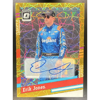 2024 Panini Donruss Erik Jones #138 Optic Signatures Gold Velocity /10 Retro 91