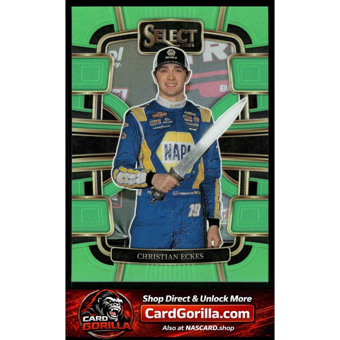 2024 Panini Select #45 Christian Eckes Neon Green Prizms #/75