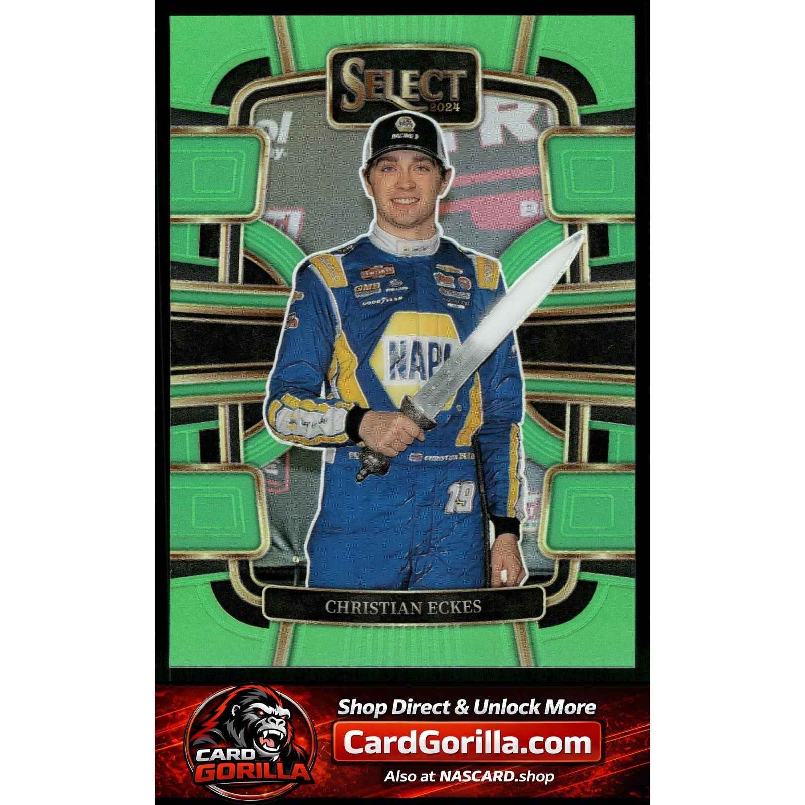 2024 Panini Select #45 Christian Eckes Neon Green Prizms #/75