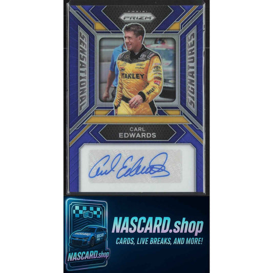 2024 Panini Prizm #SS-CES Carl Edwards Sensational Signatures Blue #/25