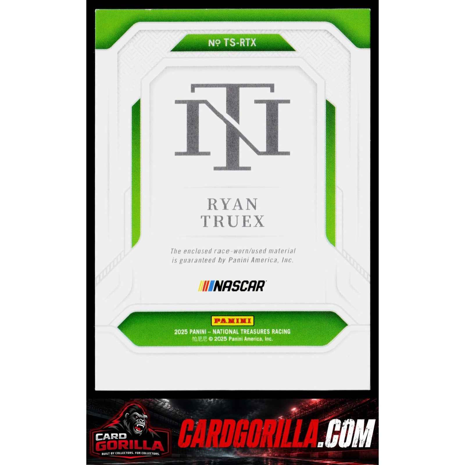 2025 National Treasures Ryan Truex Treasured Swatches Holo Silver #/30