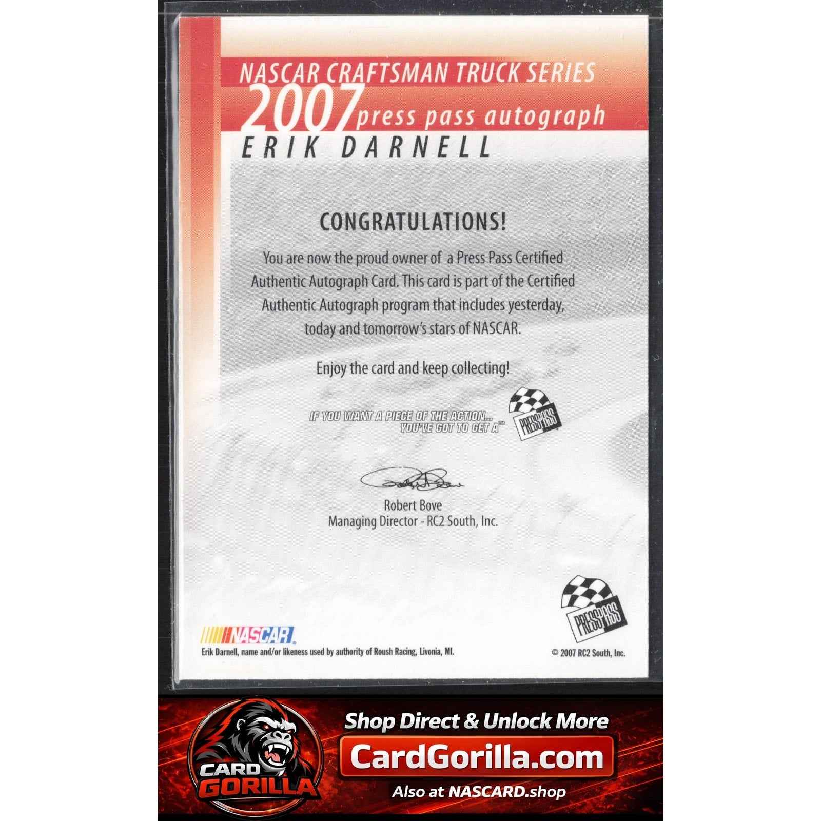 2007 Press Pass #NNO Erik Darnell Autographs