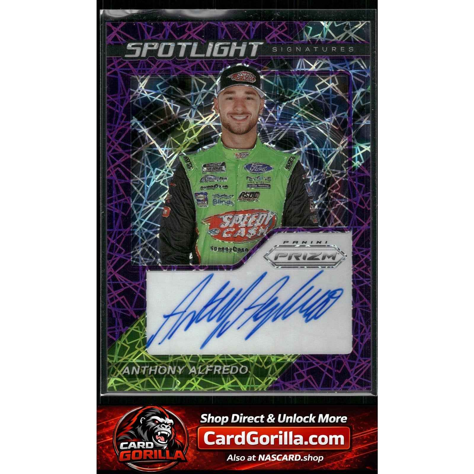 2021 Panini Prizm Anthony Alfredo Spotlight Signatures Purple Velocity #/50