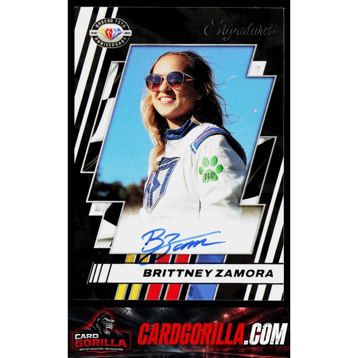 2023 Panini Prime #75-BZ Brittney Zamora NASCAR 75th Anniversary Signatures