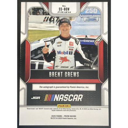 2025 Panini Prizm NASCAR Brent Crews #55 Sensational Signatures Auto