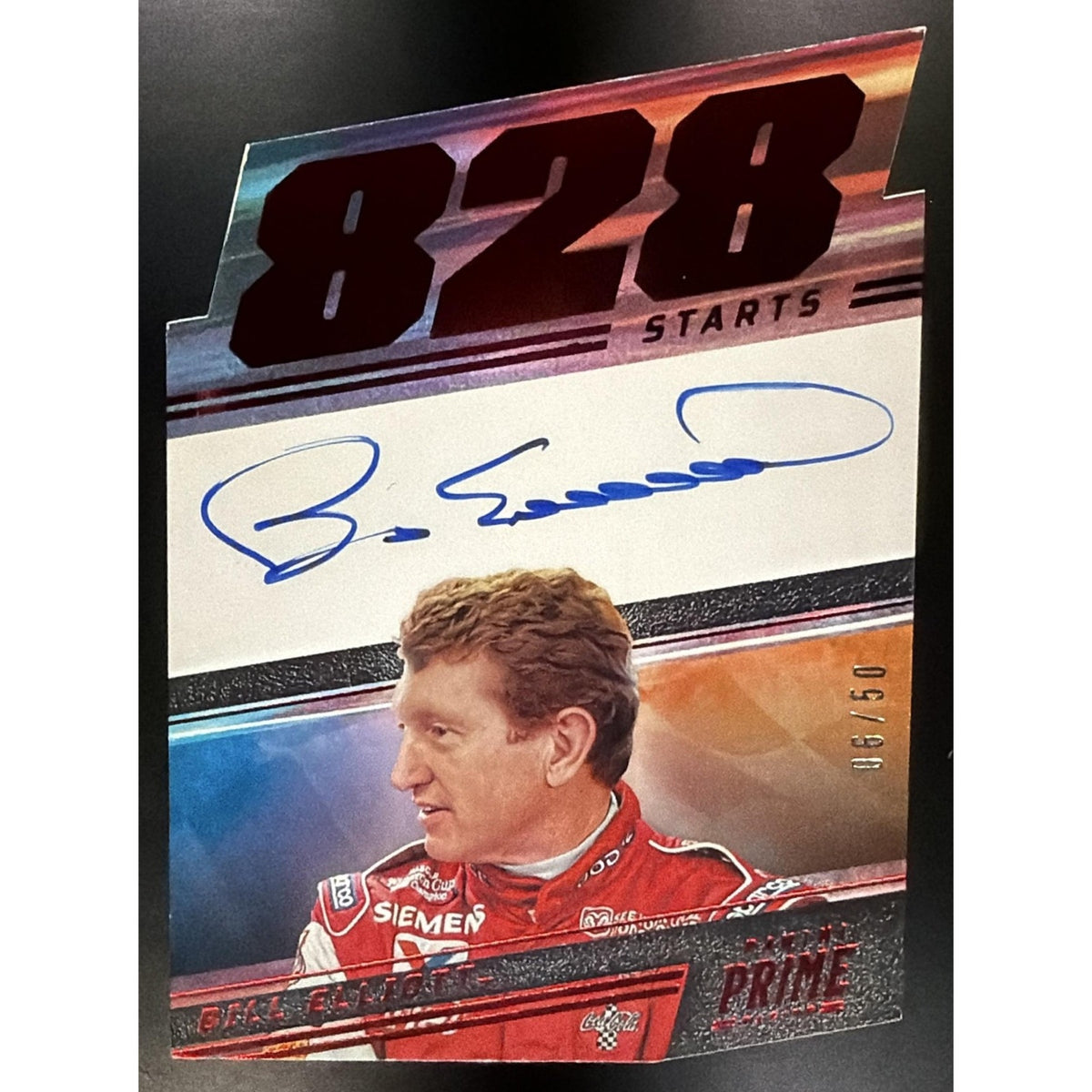 2023 Panini Prime Bill Elliott #PNS-BEL Die Cut Number Signatures Red 6/50 Auto