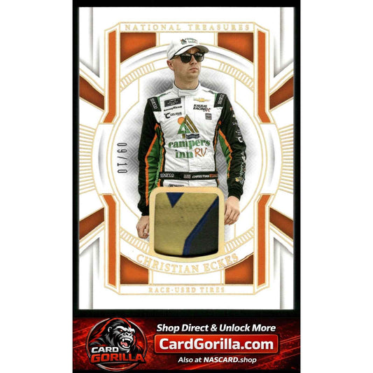 2025 National Treasures Christian Eckes Race Used Tires Holo Gold #/10