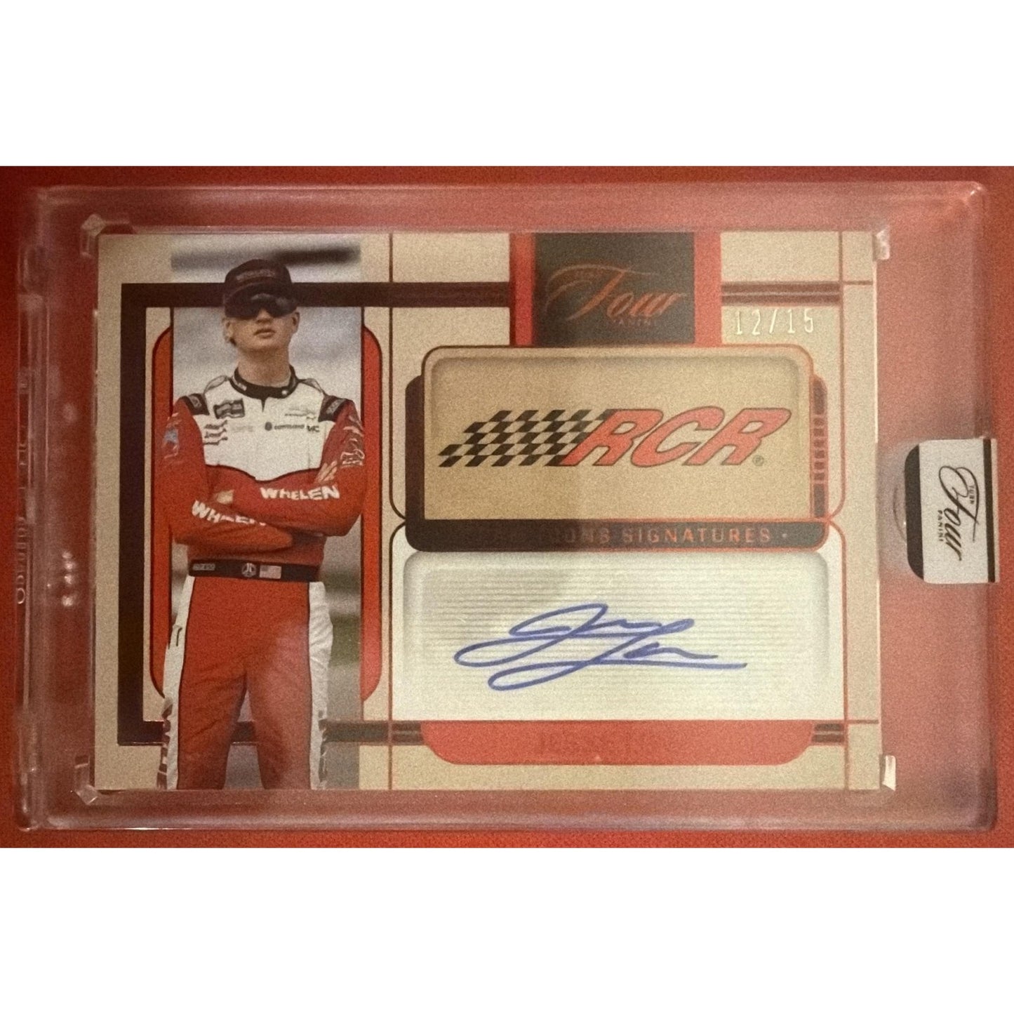 2026 Panini Turn Four Racing Jesse Love #26 Team Icons Signatures Red /15 Auto