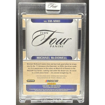 2026 Panini Turn Four Racing Michael McDowell #SM-MMD Sheet Metal Swatches /199