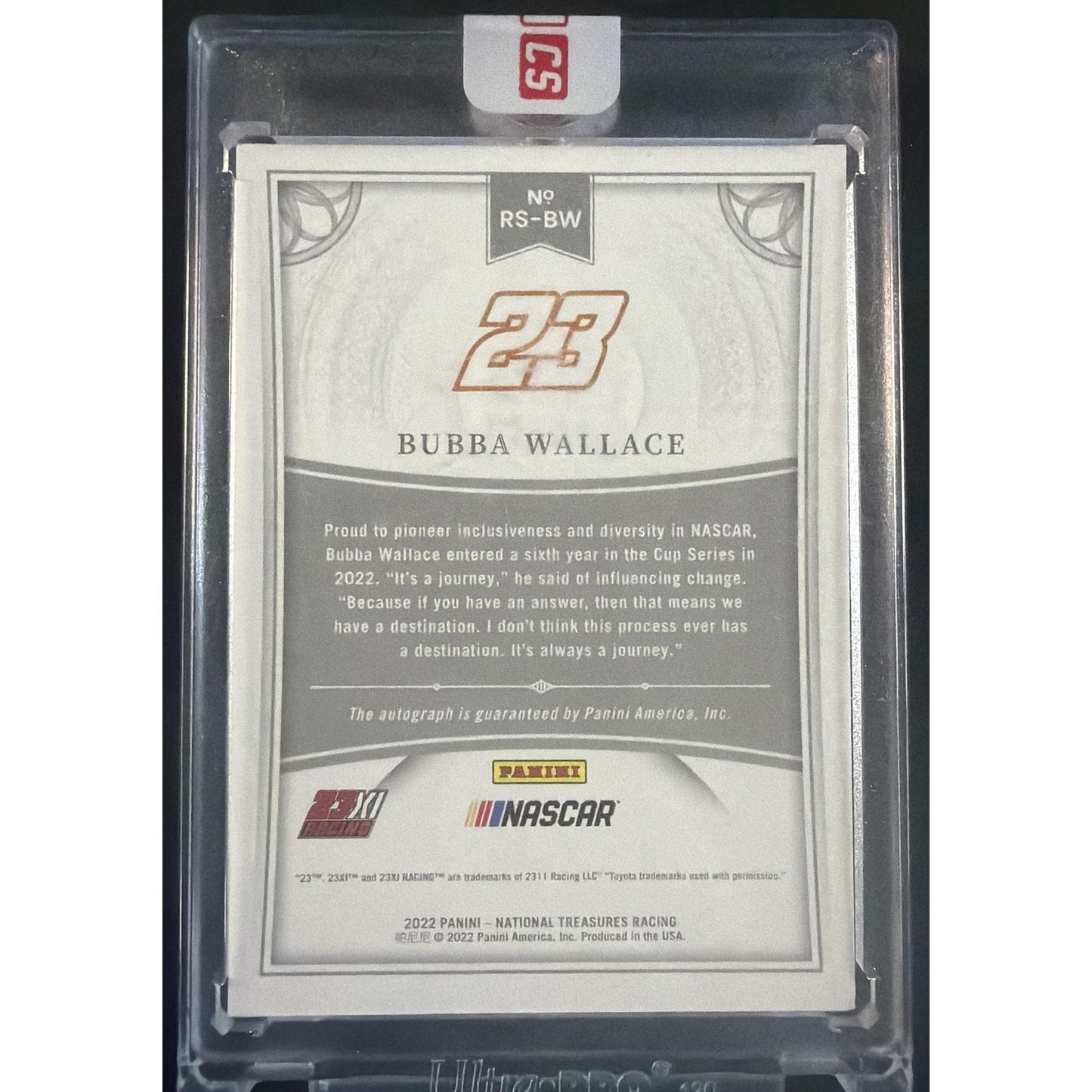 2022 Panini National Treasures Bubba Wallace Retro Signatures Holo Silver /99