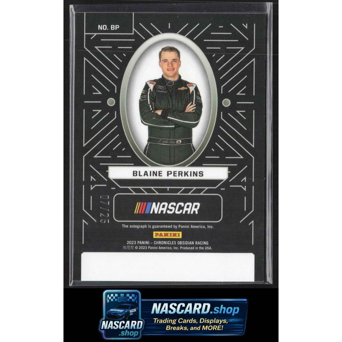 2023 Chronicles Blaine Perkins Obsidian Signatures Electric Etch Pink #/25