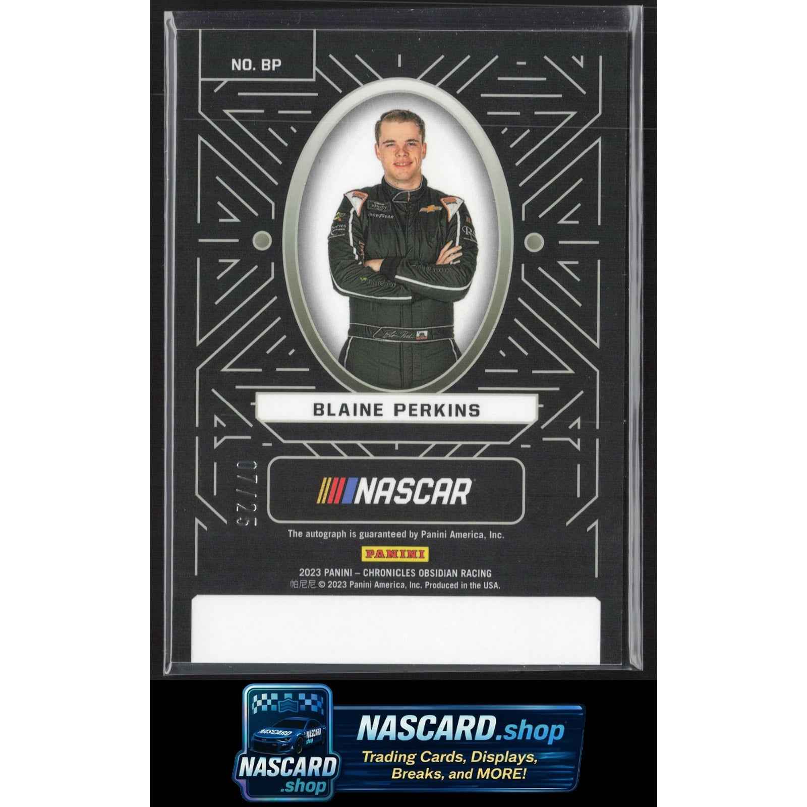 2023 Chronicles Blaine Perkins Obsidian Signatures Electric Etch Pink #/25