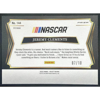 2025 Panini Select Jeremy Clements #144 Pit Road Gold Prizm 7/10