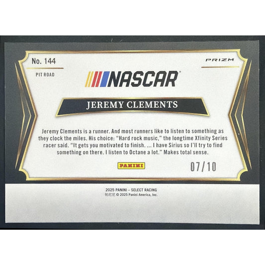 2025 Panini Select Jeremy Clements #144 Pit Road Gold Prizm 7/10