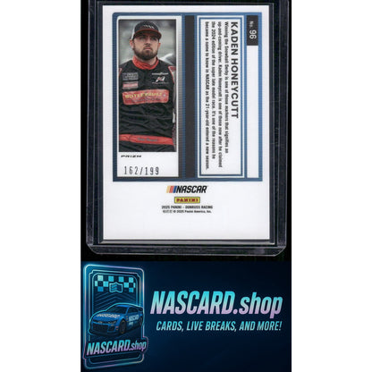 2025 Donruss #96 Kaden Honeycutt Rated Rookie Optic Red Velocity #/199
