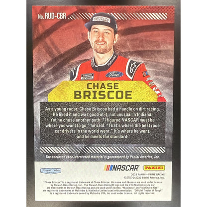 2023 Panini Prime Chase Briscoe #RUD-CBR Race Used Duals Firesuits MEM