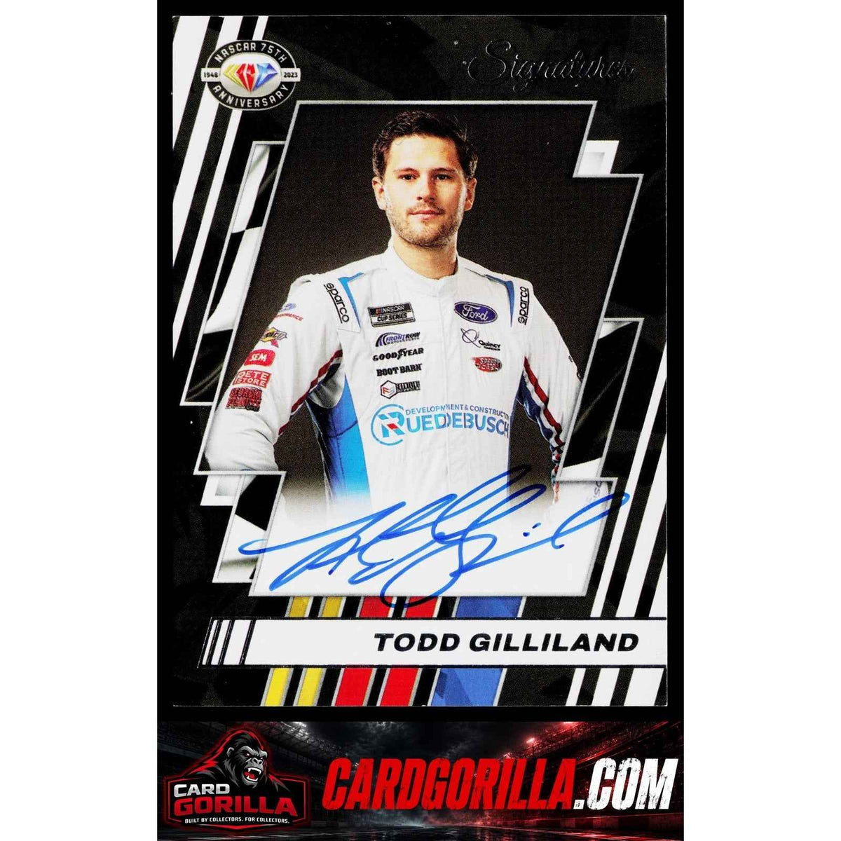 2023 Panini Prime #75-TG Todd Gilliland NASCAR 75th Anniversary Signatures