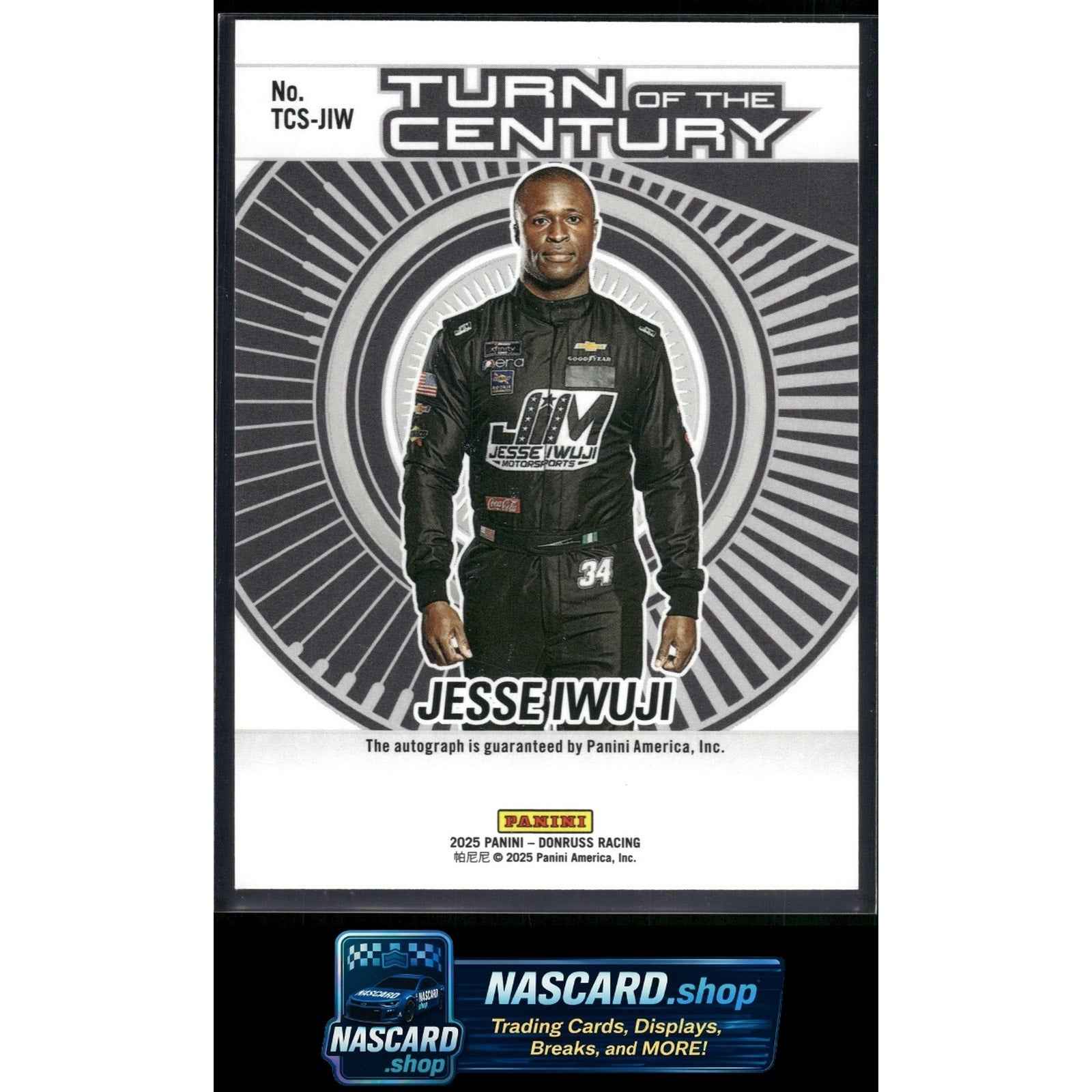 2025 Donruss Jesse Iwuji Turn of the Century Autographs Red Xplosion #/49