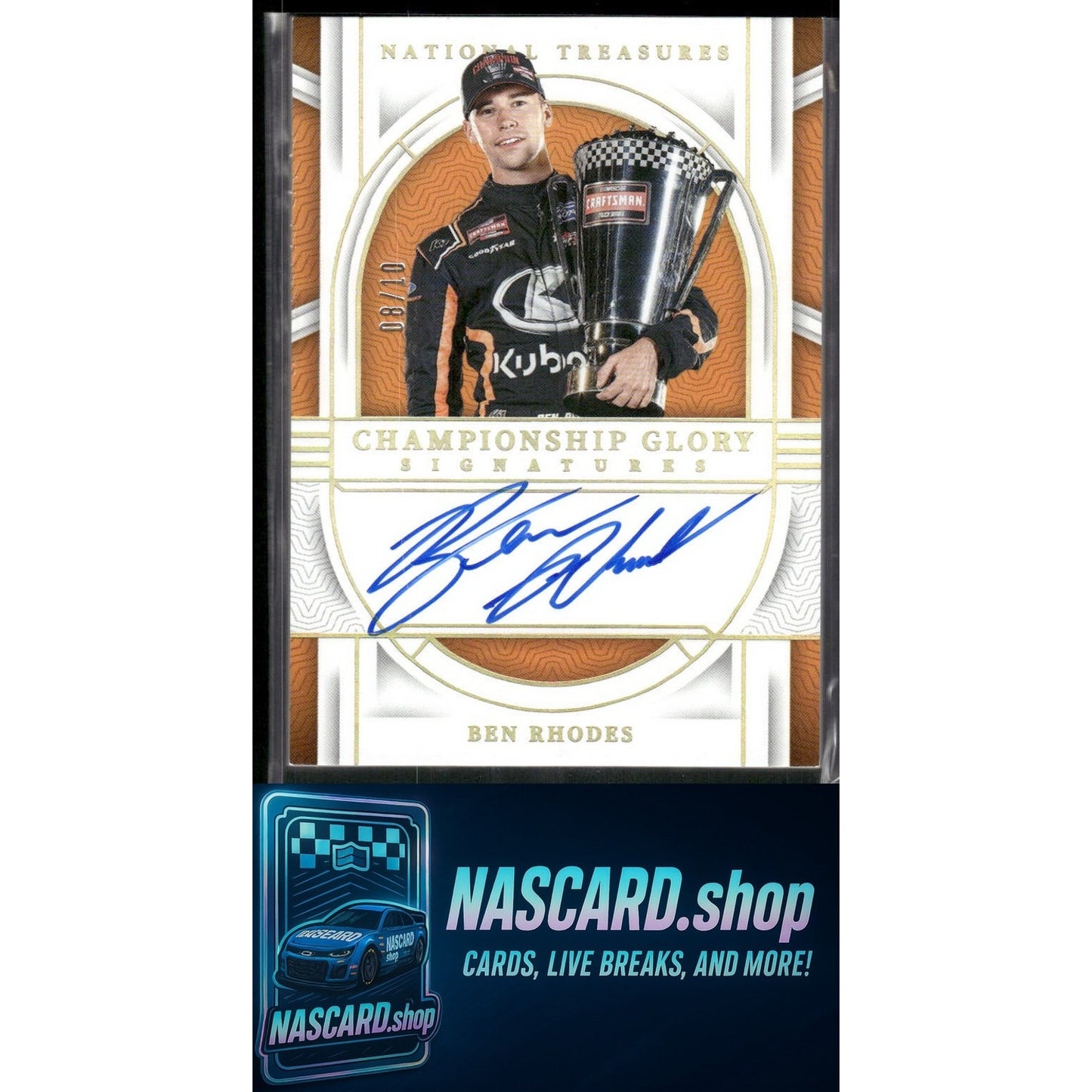 2024 National Treasures Ben Rhodes Championship Glory Signatures Holo Gold #/10