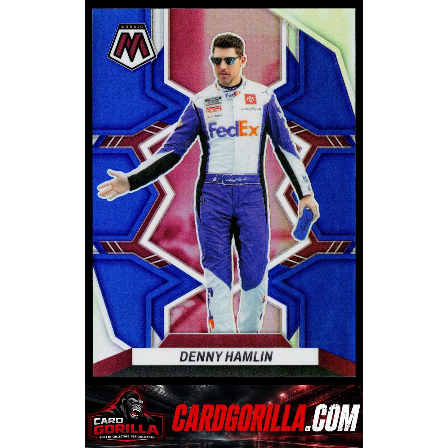 2023 Panini Chronicles #7 Denny Hamlin Mosaic Blue #/199