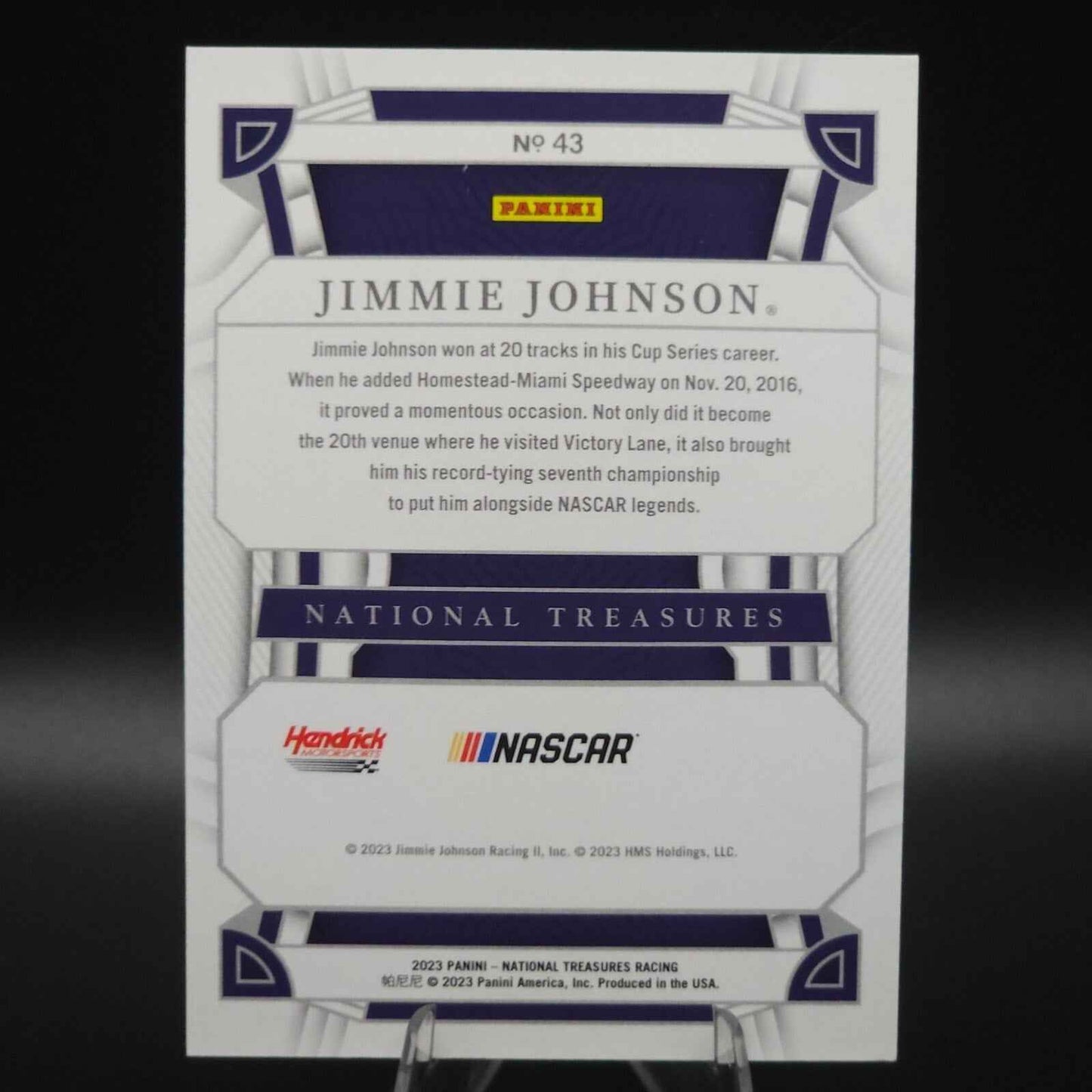 2023 National Treasures NASCAR Diamond Anniversary Jimmie Johnson Midnight /20 - NASCARD.shop
