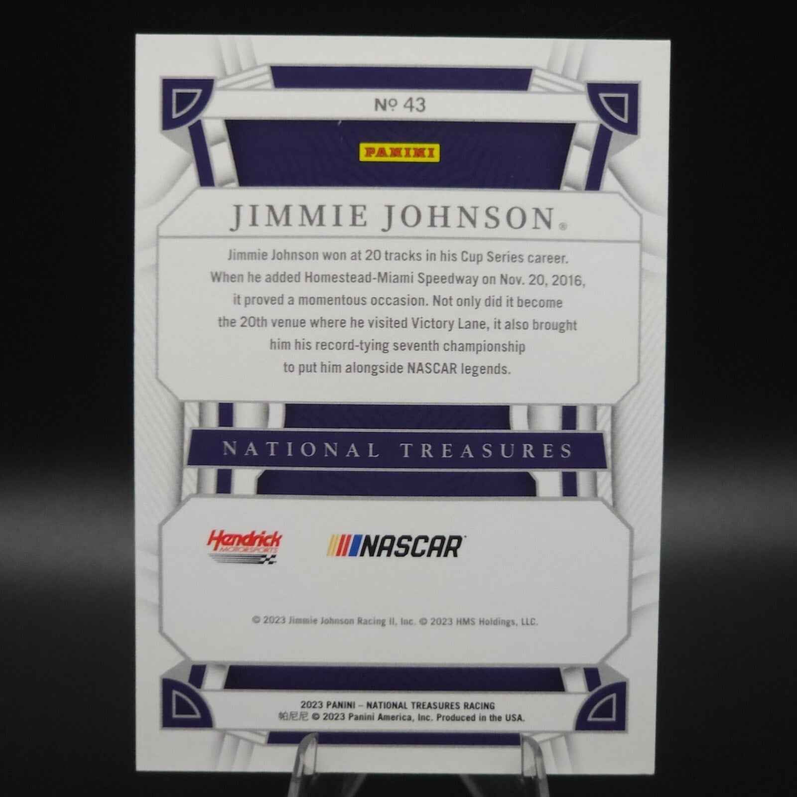 2023 National Treasures NASCAR Diamond Anniversary Jimmie Johnson Midnight /20 - NASCARD.shop