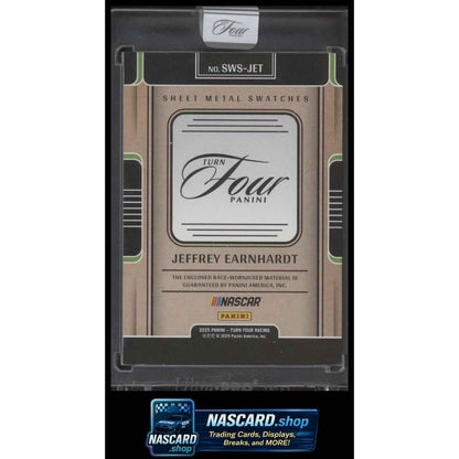 2025 Panini Turn Four #SWS-JET Jeffrey Earnhardt Sheet Metal Swatches Gold #/10