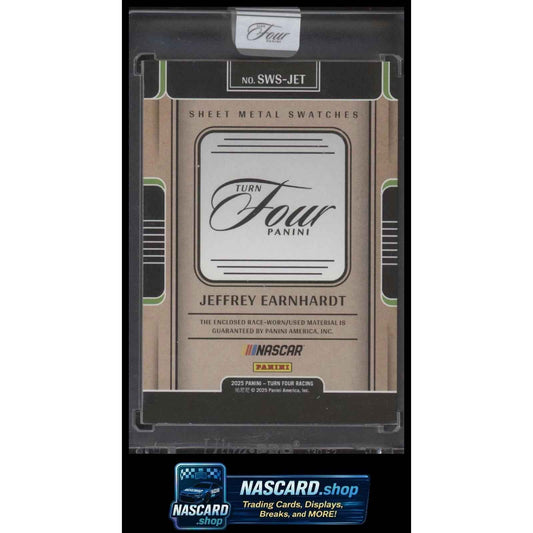 2025 Panini Turn Four #SWS-JET Jeffrey Earnhardt Sheet Metal Swatches Gold #/10