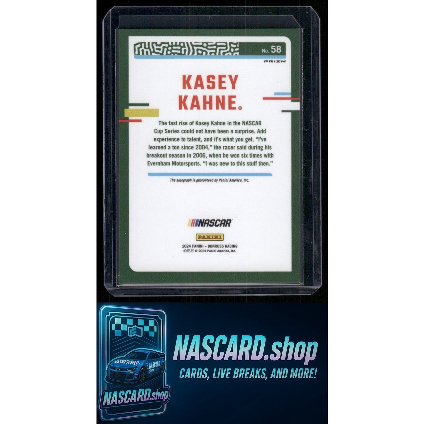 2024 Donruss #58 Kasey Kahne Optic Signatures