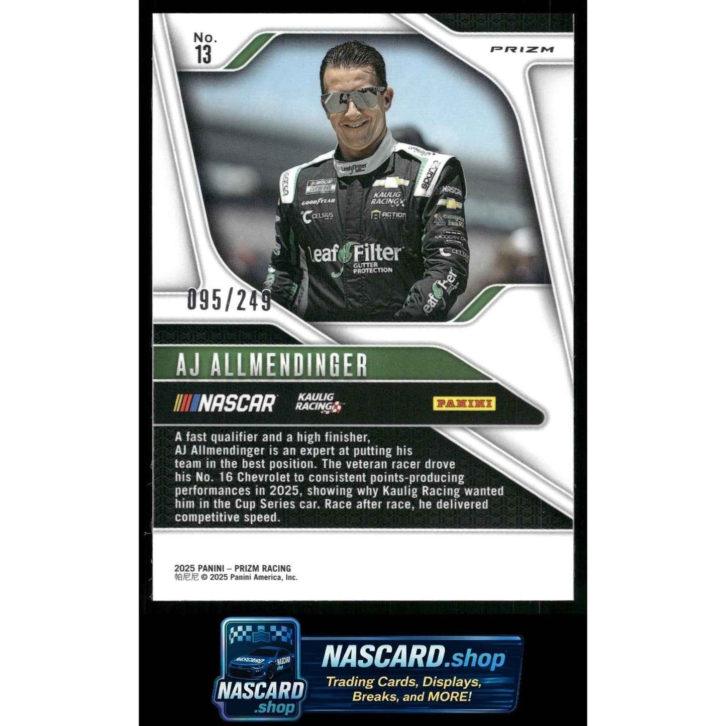2025 Panini Prizm #13 AJ Allmendinger Red #/249