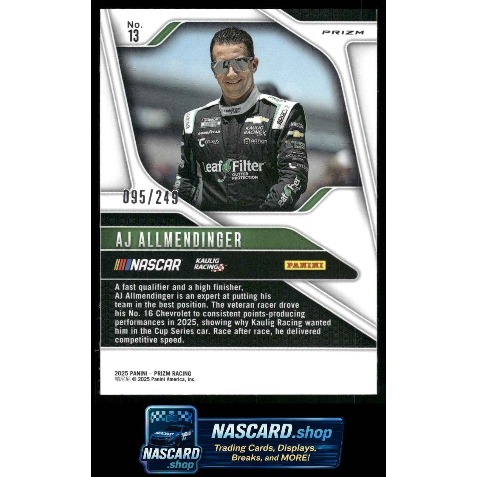 2025 Panini Prizm #13 AJ Allmendinger Red #/249