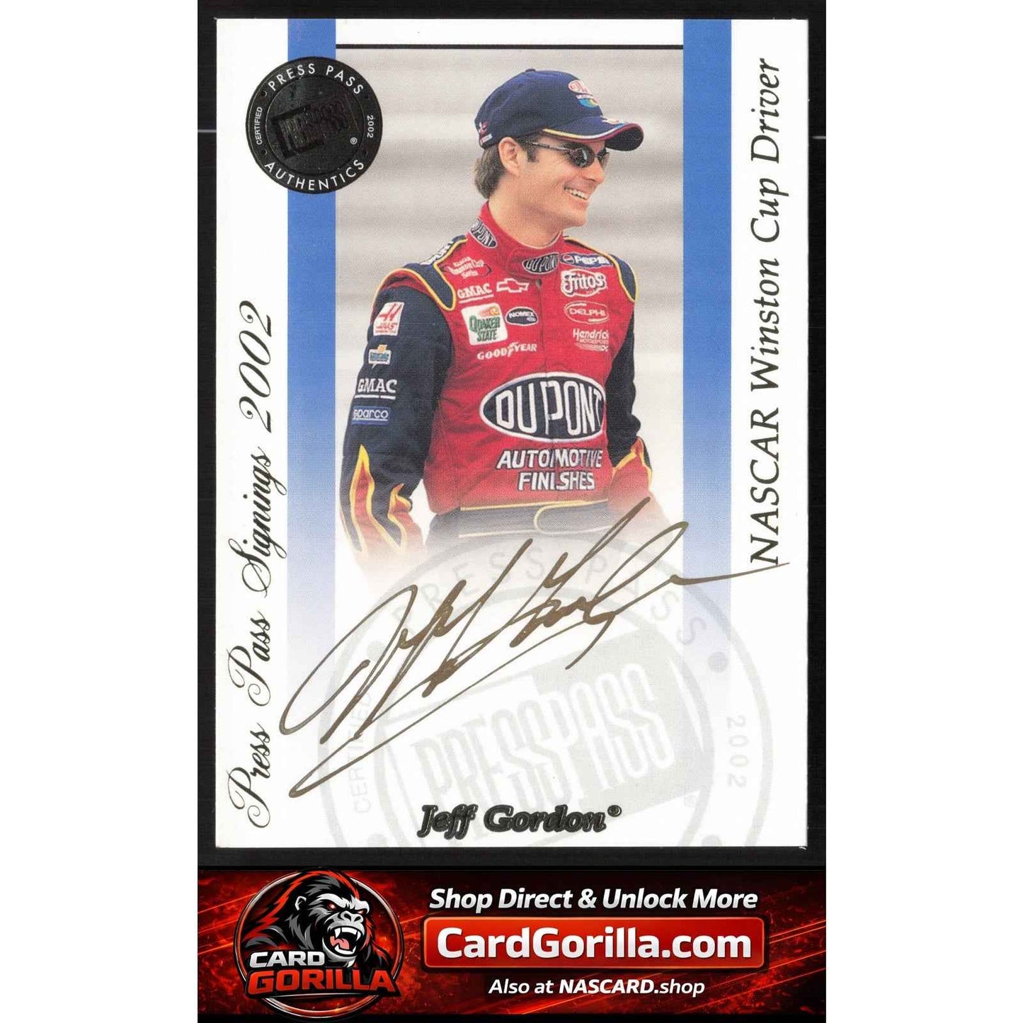 2002 Press Pass #NNO Jeff Gordon Signings Gold #/50