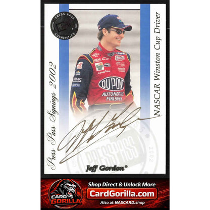 2002 Press Pass #NNO Jeff Gordon Signings Gold #/50