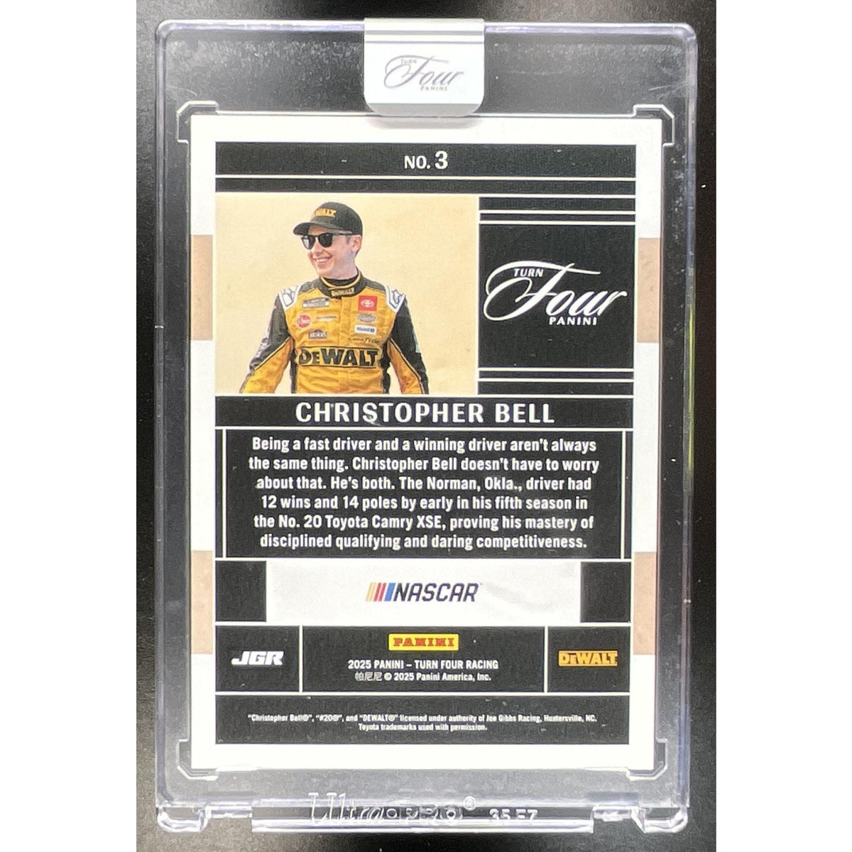 2025 Panini Turn Four NASCAR Christopher Bell #3 19/75