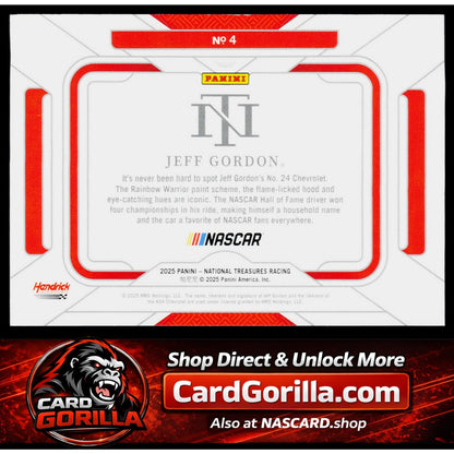 2025 Panini National Treasures #4 Jeff Gordon Rides #/35