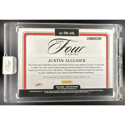 2025 Panini Turn Four NASCAR Justin Allgaier Timeless Moments Holo Silver /75