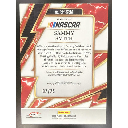 2026 Panini Select NASCAR Sammy Smith #11 Sparks Tie-Dye Prizms 2/25