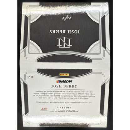 2023 National Treasures Josh Berry Jumbo Firesuit Patch Booklet Dual Simpson 1/1