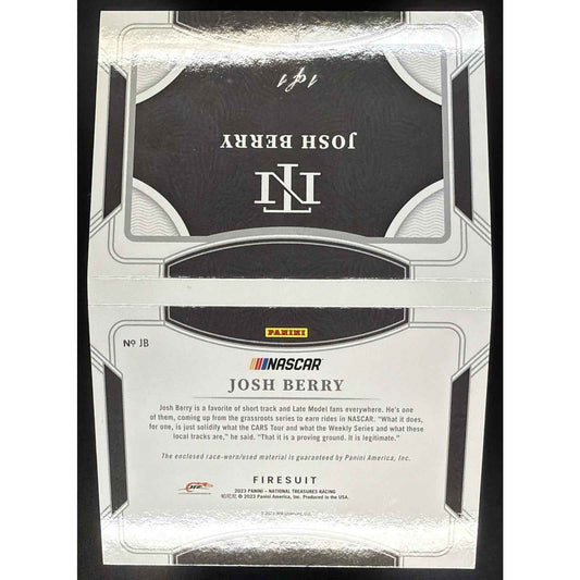 2023 National Treasures Josh Berry Jumbo Firesuit Patch Booklet Dual Simpson 1/1