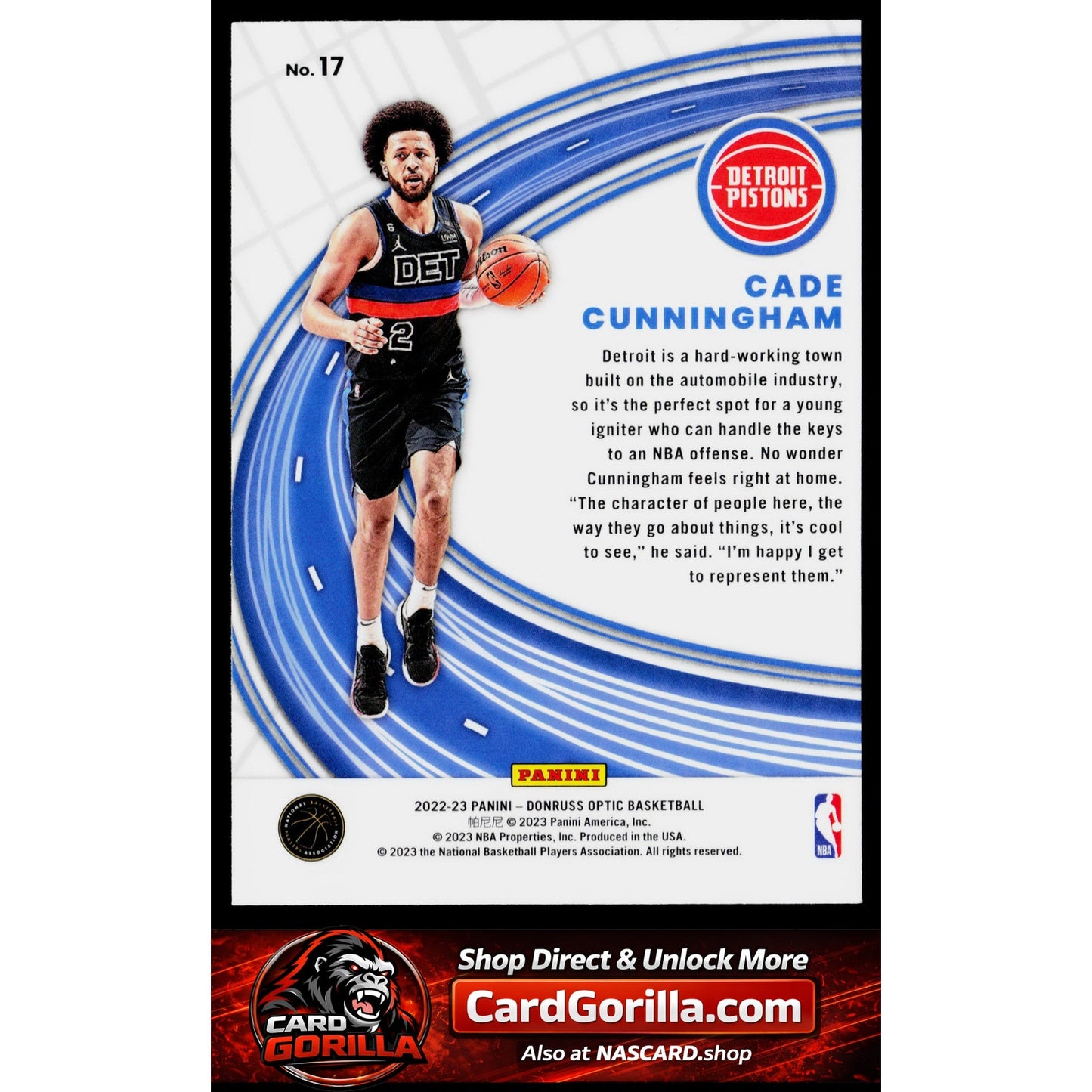 2022-23 Donruss Optic #17 Cade Cunningham Express Lane Holo
