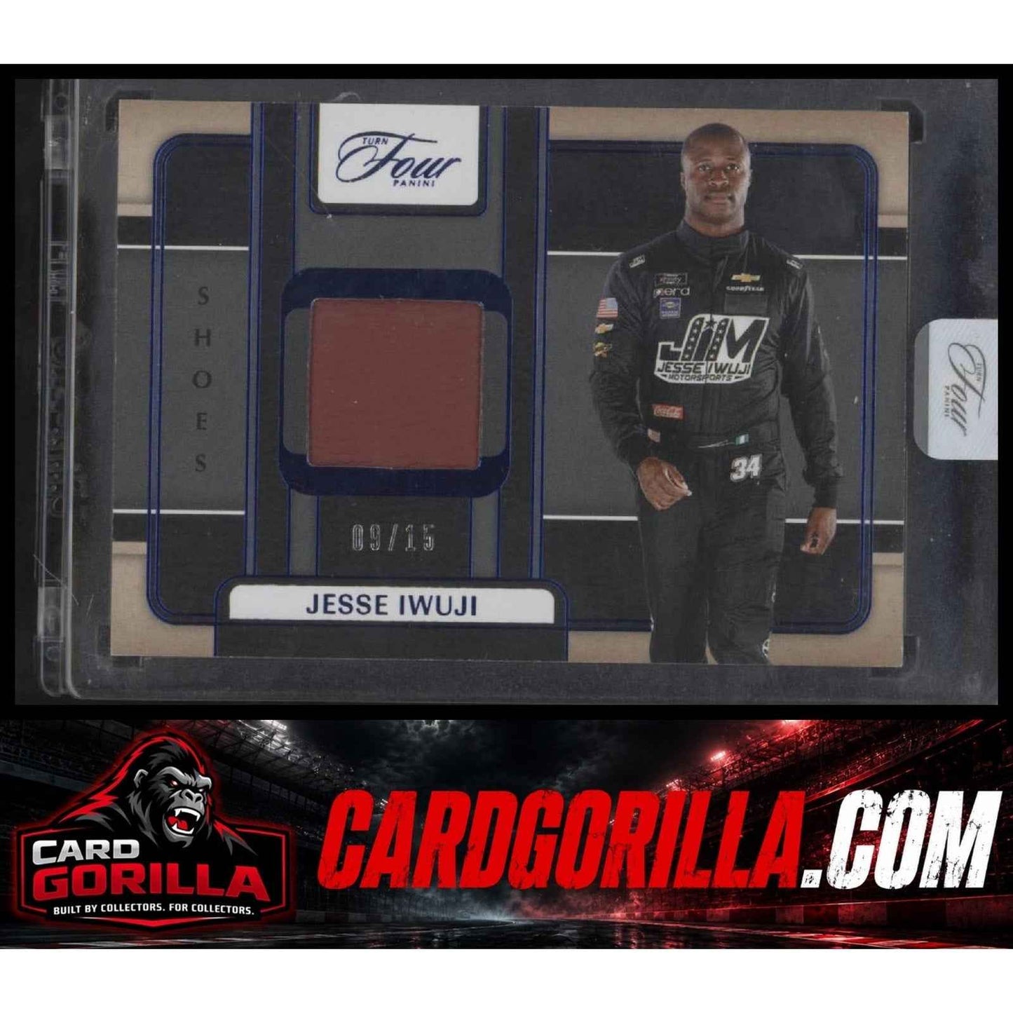 2025 Panini Turn Four #SH-JIW Jesse Iwuji Shoes Blue #/15