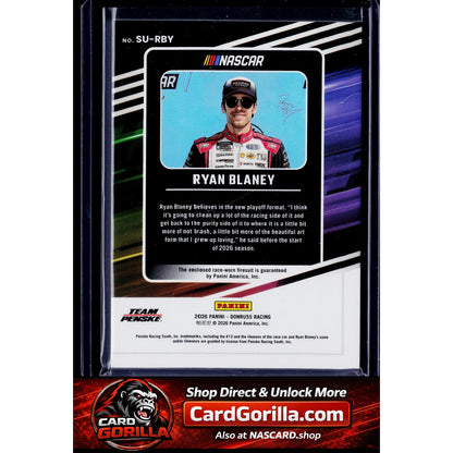 2026 Donruss #SU-RBY Ryan Blaney Suited Up