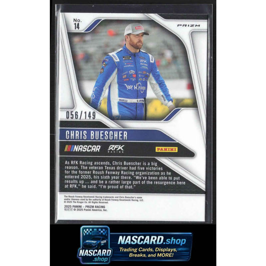 2025 Panini Prizm #14 Chris Buescher Green Scope #/149