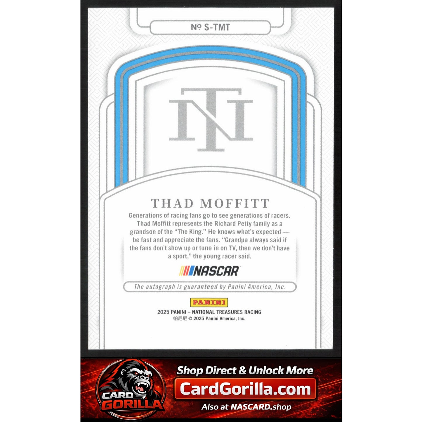 2025 Panini National Treasures #S-TMT Thad Moffitt Signatures #/99