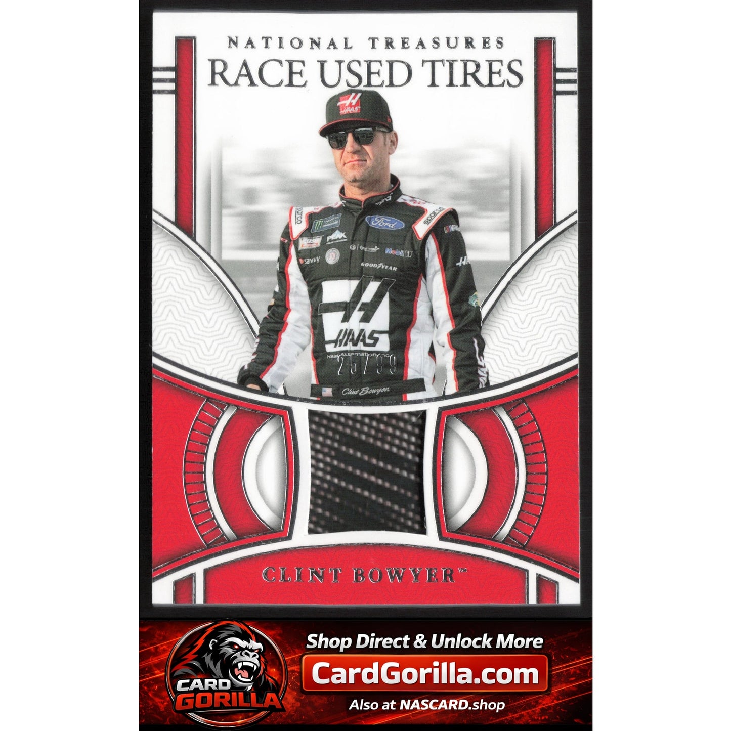 2024 Panini National Treasures #RUT-CBR Clint Bowyer Race Used Tires #/99