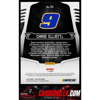 2018 Panini Certified #E6 Chase Elliott Epix Gold #/49