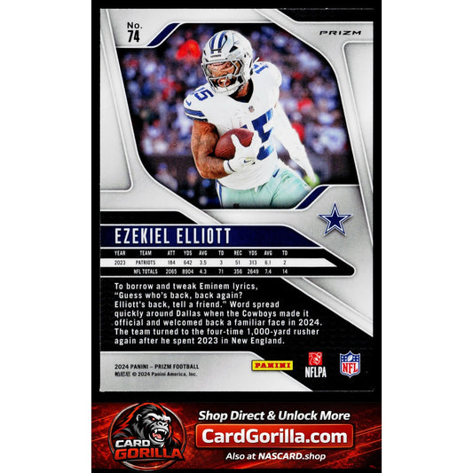 2024 Panini Prizm #74 Ezekiel Elliott Pink